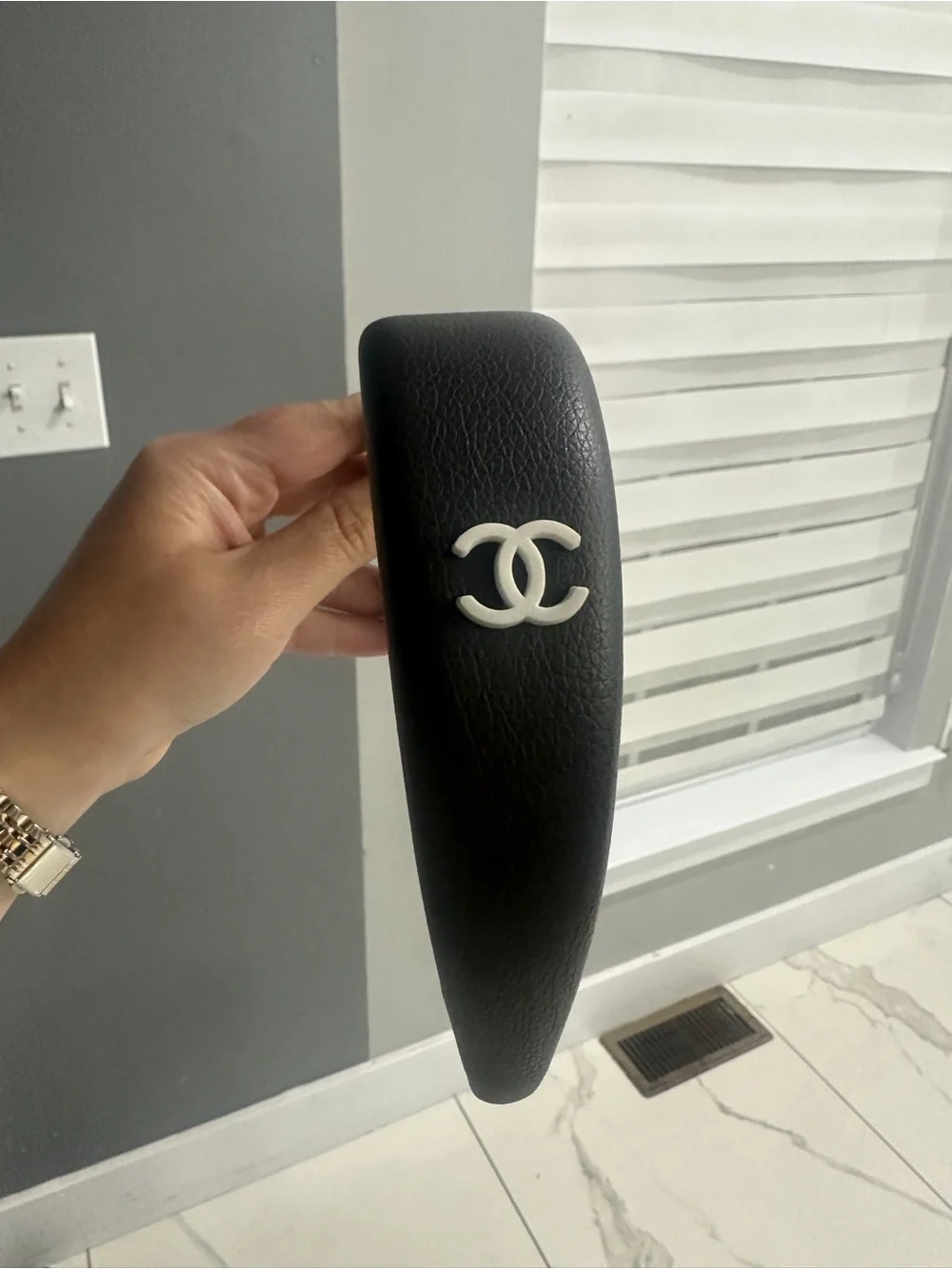 Black Headband with White CC Logo